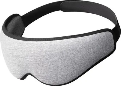 Imagen del producto de Mascarilla para dormir ergonómica, de color gris, que bloquea la luz y proporciona relajación