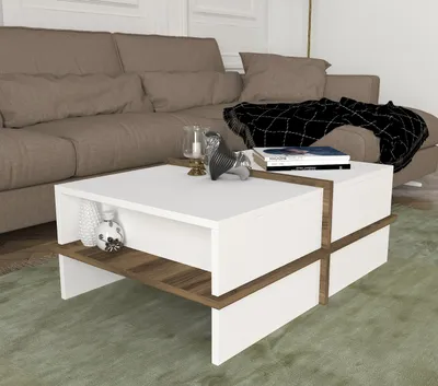 Obrázok produktu pre PLEACE konferenčný stolík, biela / orech