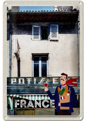 Produktbild von Blechschild Reise 20x30cm Frankreich Architektur Restaurant