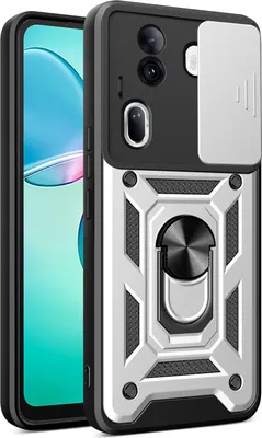 Produktbild von Hülle für Oppo Reno11 Pro Magnetische Ring Ständer Halter Dia Kameraschutz TPU Bumper Silikon Schutzhülle Silber