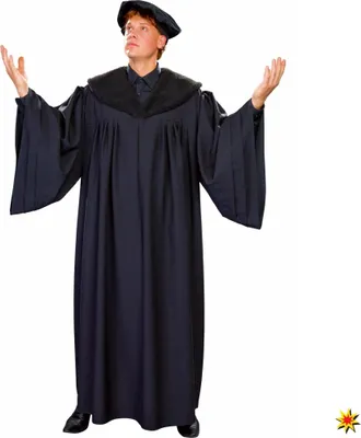 Reformator Kostüm Dr. Martin Luther Professoren Talar Mütze Reformationskostüm Fasching Karneval Mottoparty