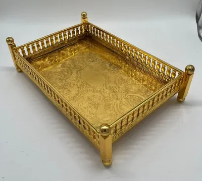 Produktbild von Casa Padrino Luxus Messing Serviertablett Gold 32 cm