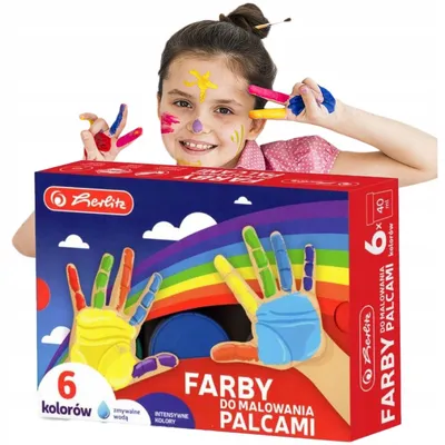 Produktbild von Herlitz Fingerfarben Set 6 Farben Ungiftig Waschbar