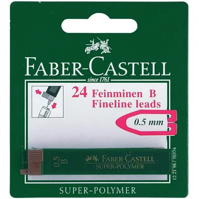 Obrázok produktu pre FABER-CASTELL Feinmine Super-Polymer 0,5mm B 2x BK