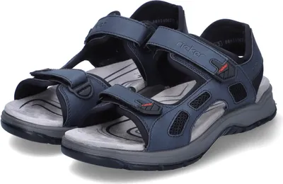 Produktbild von Rieker Herren Sandalen Blau Leder-Textil-Mix Größe: 44