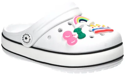 Produktbild von American Club NH216, Kinder Clogs EVA leicht Badeschuhe mit Ansteckern bequem, Weiss 26