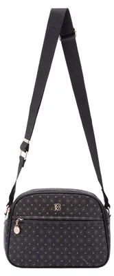 Produktbild von Umhängetasche Damen Kunstleder mit Reißverschluss Schwarz und Braun Nero E Marrone UNICA 19x26x9 cm 4157-BLACK_BROWN