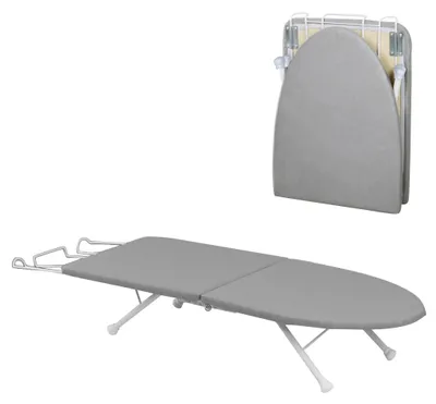 Immagine prodotto di Asse da stiro, portatile, design pieghevole, grigio