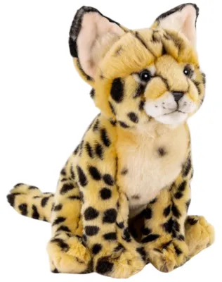 Zdjęcie produktu dla Carl Dick, zabawka przedstawiająca kotka serval, wysokość ok. 26 cm. Miękaka, pluszowa zabawka, maskotka, model 3702