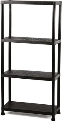 Produktbild von Perel Lagerregal mit 4 Regalböden, werkzeuglose Montage, inklusive Wandbefestigungsbrackets,