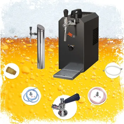 Zdjęcie produktu dla Kompletny zestaw - Nalewak do piwa z pompą membranową - JET 30K dystrybutor do piwa, chłodziarka do piwa 1-liniowa, 30 litrów/h, professional, KEG: NC Adapter