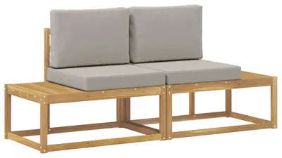 Immagine prodotto di vidaXL Divano da esterno con 2 cuscini, bianco, legno massello di acacia