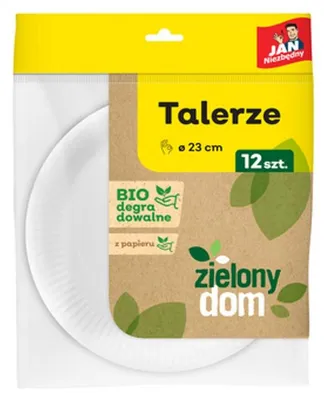 Zdjęcie produktu dla Talerze papierowe jednorazowe 23 cm 12 szt.