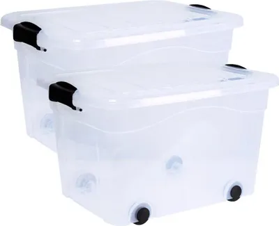 Produktbild von Aufbewahrungsbox Anzio 60 l 2er-Set mit Rollen