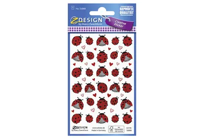 Produktbild von AVERY Zweckform ZDesign Sticker CREATIVE "Marienkäfer" 1 Blatt à 52 Etiketten