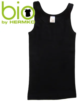 Produktbild von HERMKO 2000 3er Pack Mädchen Unterhemd aus 100% Baumwolle, Farbe:schwarz, Größe:140
