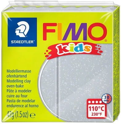 Produktbild von FIMO kids Modelliermasse ofenhärtend glitter silber 42 g