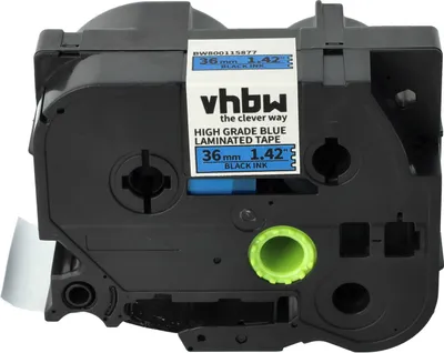 Produktbild von vhbw Schriftband-Kassette Ersatz für Brother HGE-561 für Etiketten-Drucker 8m x 36mm Schwarz auf Blau