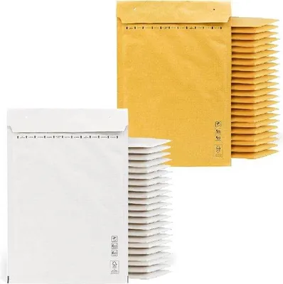 Produktbild von Famanu Luftpolsterumschläge - Kraftpapier und Weiß - 270 x 360 mm - 50 Stück