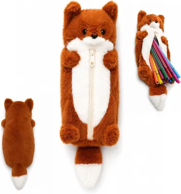 Produktbild von Federmäppchen Plüsch Fuchs, 22 cm, multifunktional, für die Schule