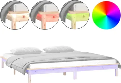 Obrázok produktu pre vidaXL Posteľ z masívneho dreva s LED diódami 140x190 cm
