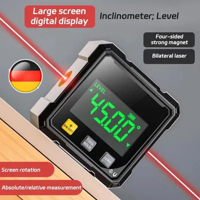 Produktbild von Mini Digital Winkelmesser Wasserwaage Magnetisch LCD Neigungsmesser Mit Laser DE