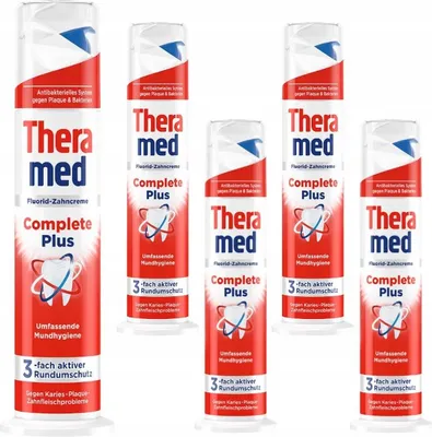 Immagine prodotto di Theramed | Dentifricio - Dentifricio Complete Plus - 5 x 100 ml - Con fluoro - Tripla protezione - Per l'igiene orale