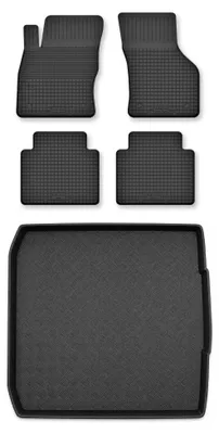 Zdjęcie produktu dla Dywaniki gumowe + mata bagażnika do Skoda Superb III 2015-2020 (kombi) – czarne, dobierane – Wielganizator Semi-Universal