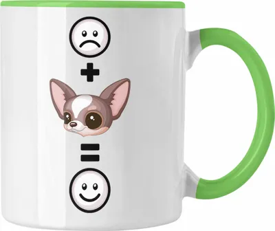 Produktbild von Trendation - Chihuahua Tasse Geschenk für Chihuahua Besitzer Lustige Geschenkidee :( + Chihuahua = :) (Grün)