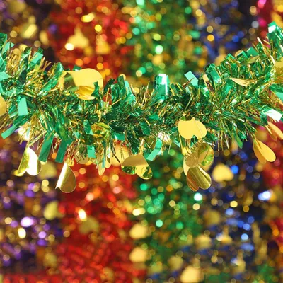 Lametta-Set, 3 Stück, 1,7 m x 10 cm, Grün Herz, Weihnachtsdeko