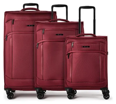 Zdjęcie produktu dla Zestaw walizek d&n Travel Line 9804, składający się z 3 elementów, z czterema kółkami i elastyczną rozkładaną częścią