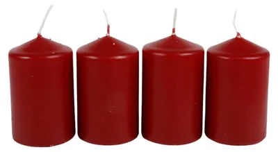 Image de Bougies de couronne de l'Avent rouge, set de 4 bougies de Noël, bougie de cire 50x80mm