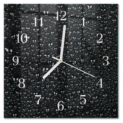 Produktbild von Tulup Glasuhr Wanduhr Küchenuhr Echt-Glas 30x30 cm Modern Dekorativ Geräuschlos Weiße Zeiger - Wassertropfen