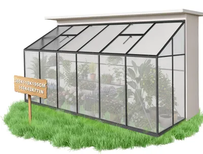 Image de NAIZY, serre murale, 365 x 110 x 195 cm, adaptée à l'hivernage, serre d'appent pour le jardin, serre pour la culture et l'hivernage des plantes, 4,01 m²