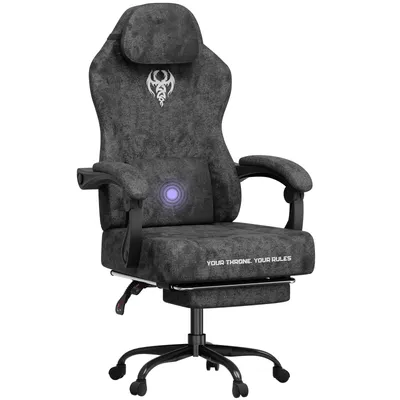 Produktbild von Verdego Gaming Stuhl, Schwarz, Bürostuhl Ergonomisch, PC Stuhl, Verstellbarer Rückenlehne 90°–135°, Kopfstütze, Gaming-Stühle, Schreibtischstuhl