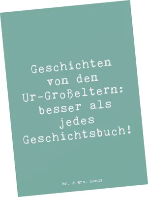 Produktbild von Mr. & Mrs. Panda Postkarte Spruch Ur-Großeltern Geschichten - Meeresbrise - Geschenk, Familienmitglieder, Großeltern, Familie, Lächeln, Grußkarte, bildkarte, Postkarten