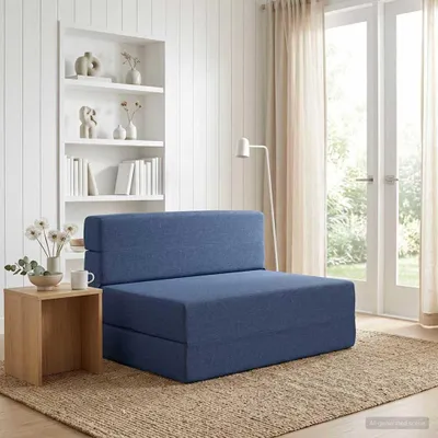 Produktbild von vidaXL Klappsofa Bett Blau 100 x 80 x 60 cm Stoff