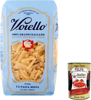 Produktbild von 10x Voiello Pasta La Pasta Mista Nudeln 100% italienische N 126 500g + Italian Gourmet Polpa 400g