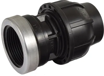 Produktbild von Agora-Tec®  PE-Fitting Kupplung 32 mm x 1 1/4 Zoll IG (39 mm) für PE-Rohr 32 mm SCHWARZ