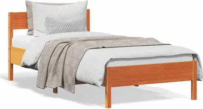 Obrázok produktu pre Maison Exclusive – masívna drevená posteľ bez matraca, voskovohnedá, 90 x 190 cm, borovicové drevo