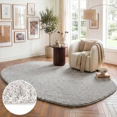 Produktbild von riess-ambiente Teppich ORGANIC 230x160cm creme Hochflor Indoor-Teppich organische Form