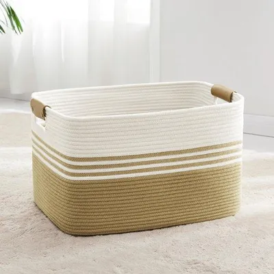 Zdjęcie produktu dla Duży kosz na pranie, 55 x 43 x 30 cm, kolor khaki, materiał