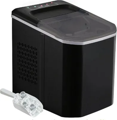 Obrázok produktu pre Profesionálny elektrický výrobník kociek ľadu - prenosný - nerezová oceľ - rôzne formy na kocky - čierny