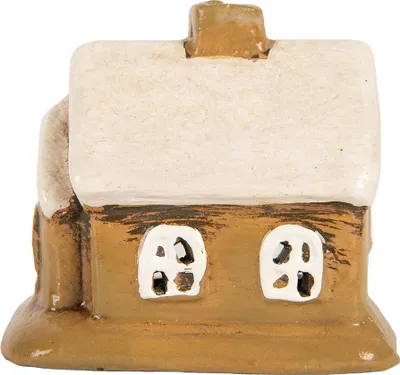 Immagine prodotto di Clayre & Eef Portacandele House 9x7x9 cm in Vetroceramica marrone