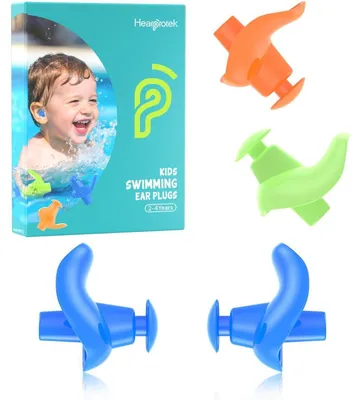 Produktbild von Ohrstöpsel für Schwimmen Blau/Grün/Orange 3 Paar für Kinder 2-4 Jahre