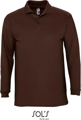 Immagine prodotto di SOLs 11353 | Polo a maniche lunghe da uomo Winter II - Colore: Chocolate - Taglia: S