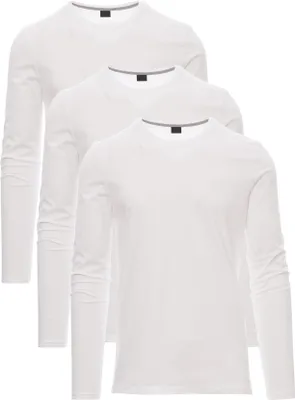 Produktbild von Mivaro Herren 3er Pack Langarmshirts aus Baumwolle - Longsleeve mit Rundhals, leicht anliegend, feinmaschiges Gewebe, Größen S bis 5XL