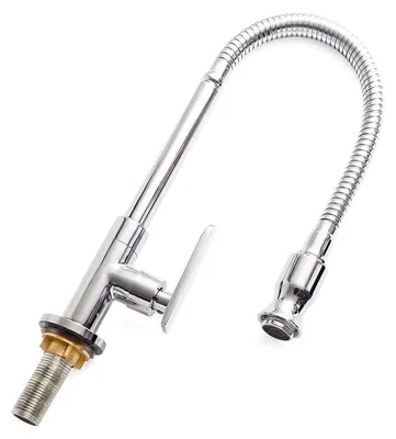 Produktbild von Küchenarmatur Outdoor 360° drehbar, Einhebelmischer Einloch, Kaltwasser Wasserhahn Kupfer und Wäsche Armatur