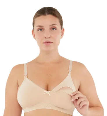 Imagen del producto de Sujetador de maternidad y lactancia, sin aros, 95% algodón, 5% Elastanoo, solo lavado a mano, sujetador de soporte con encaje, ropa de maternidad, tallas M-3XL