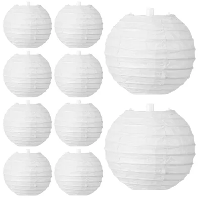 Papierlaternen-Set, 10 Stück, 7,5 cm, weiß, für Dekoration